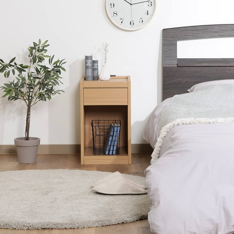 Amazon｜不二貿易 サイドテーブル ベッドテーブル 幅30×奥行36×高さ