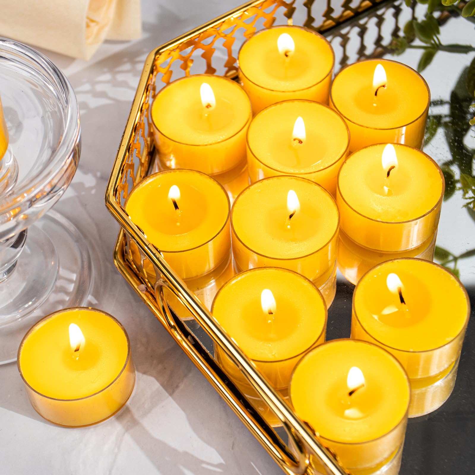 Amazon.co.jp: KAMMAK ティーライトキャンドル 24個入り ティー