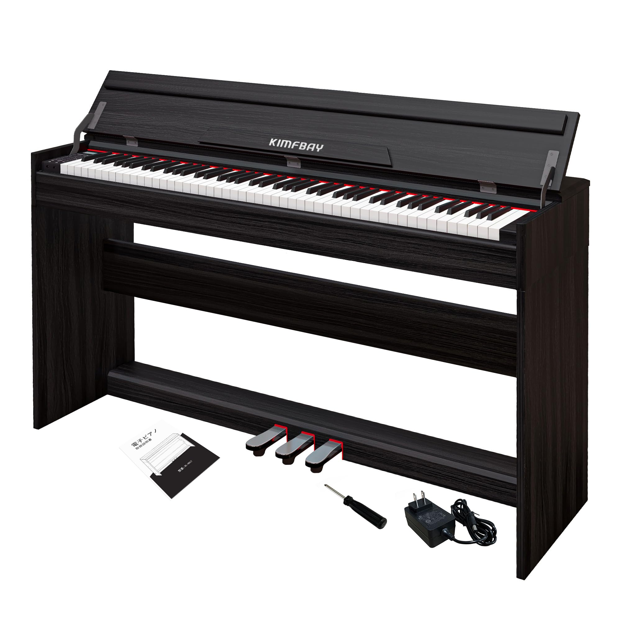 電子ピアノ88鍵盤セミウエイテッドキーボードピアノ ペダル・USB-MIDI