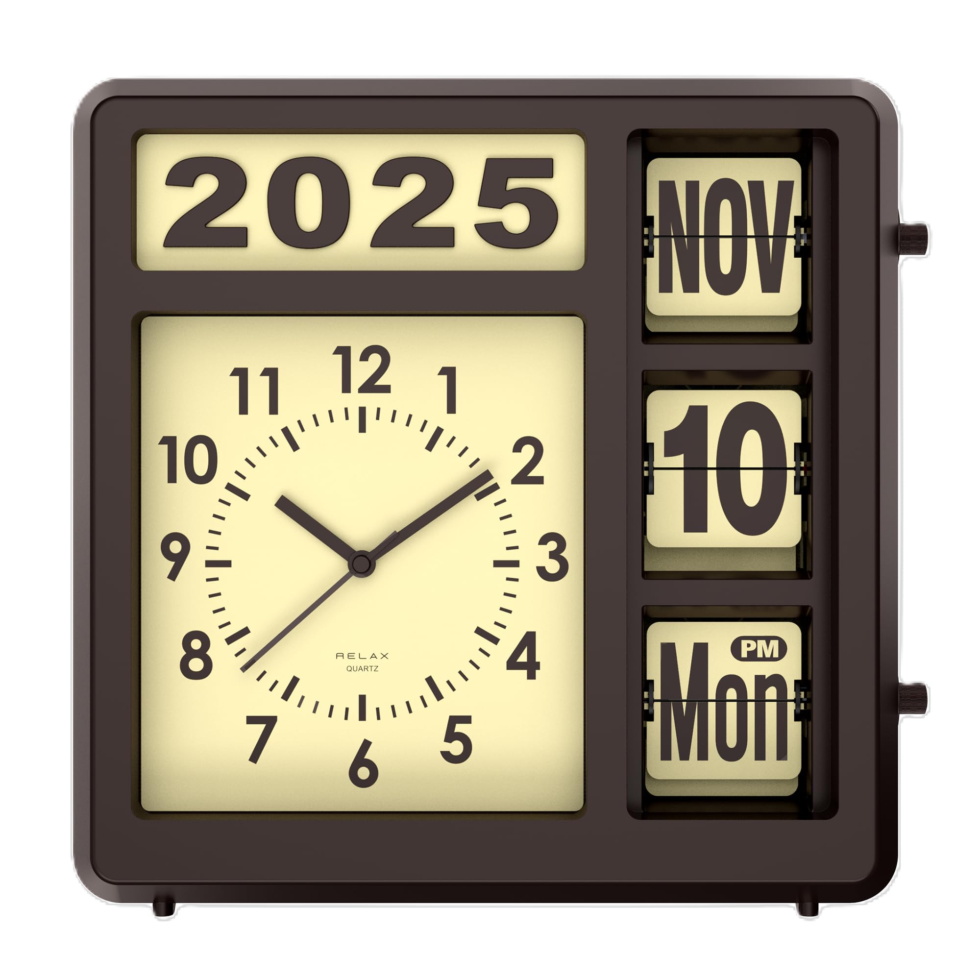 Amazon.co.jp: RELAX フリップカレンダークロック レトロ 時計