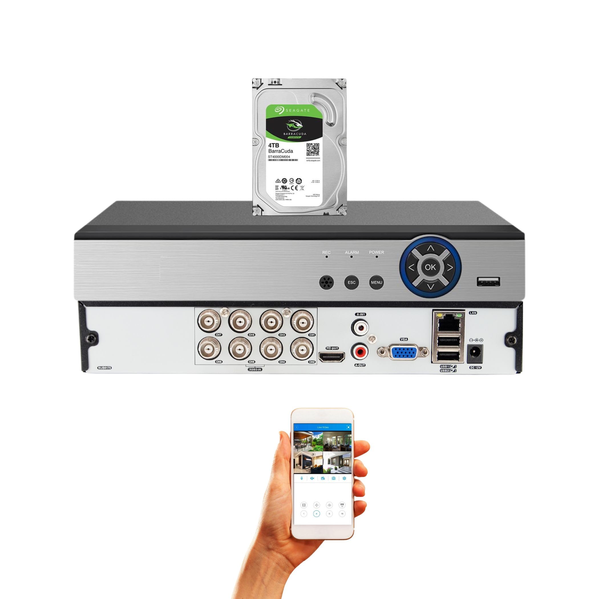 Amazon.com : Evertech 8 Channel Security DVR Recorder H.265 Hybrid