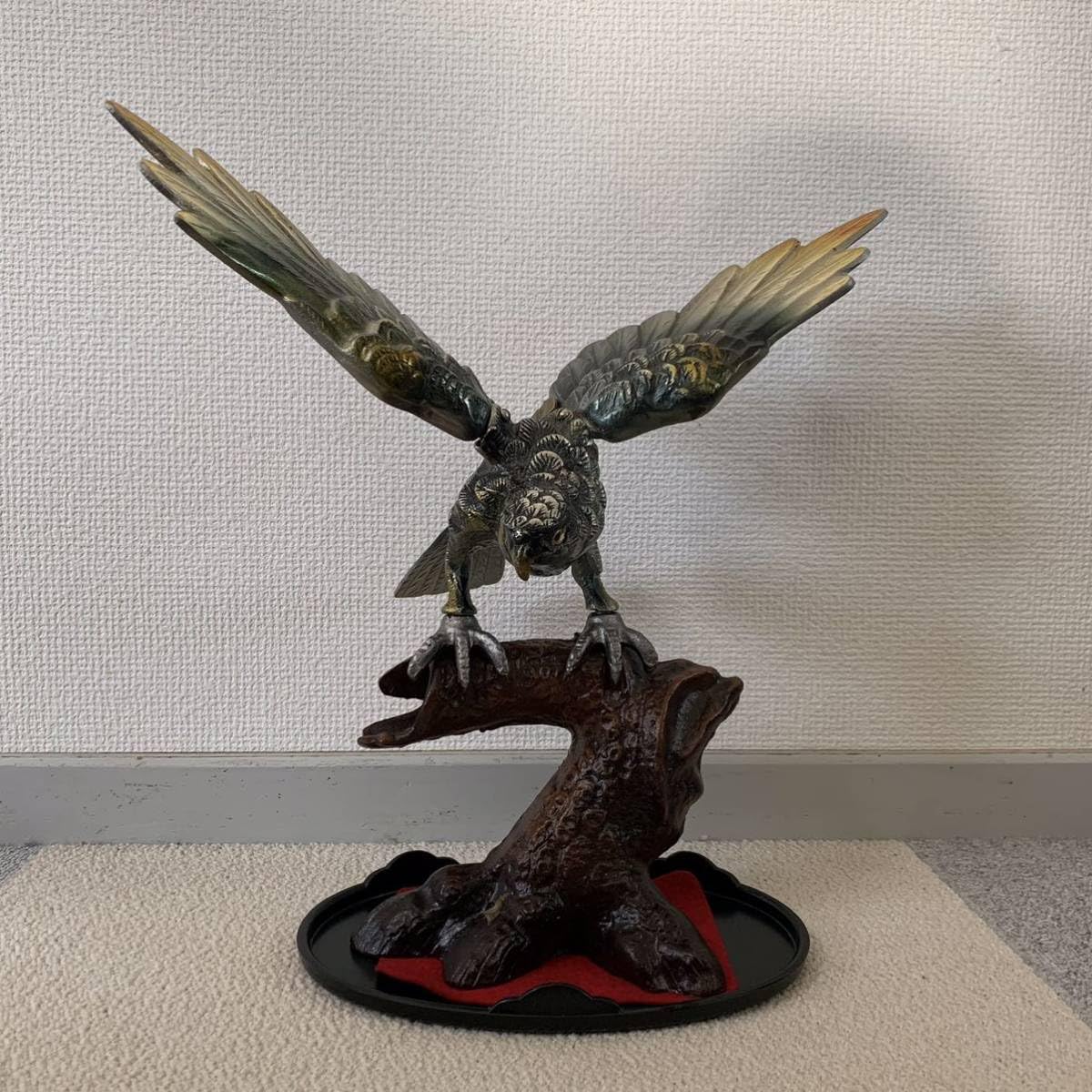 銅製 【高級】香楼 装飾的な金属製置物 鳥のフィギュア付き 銅製