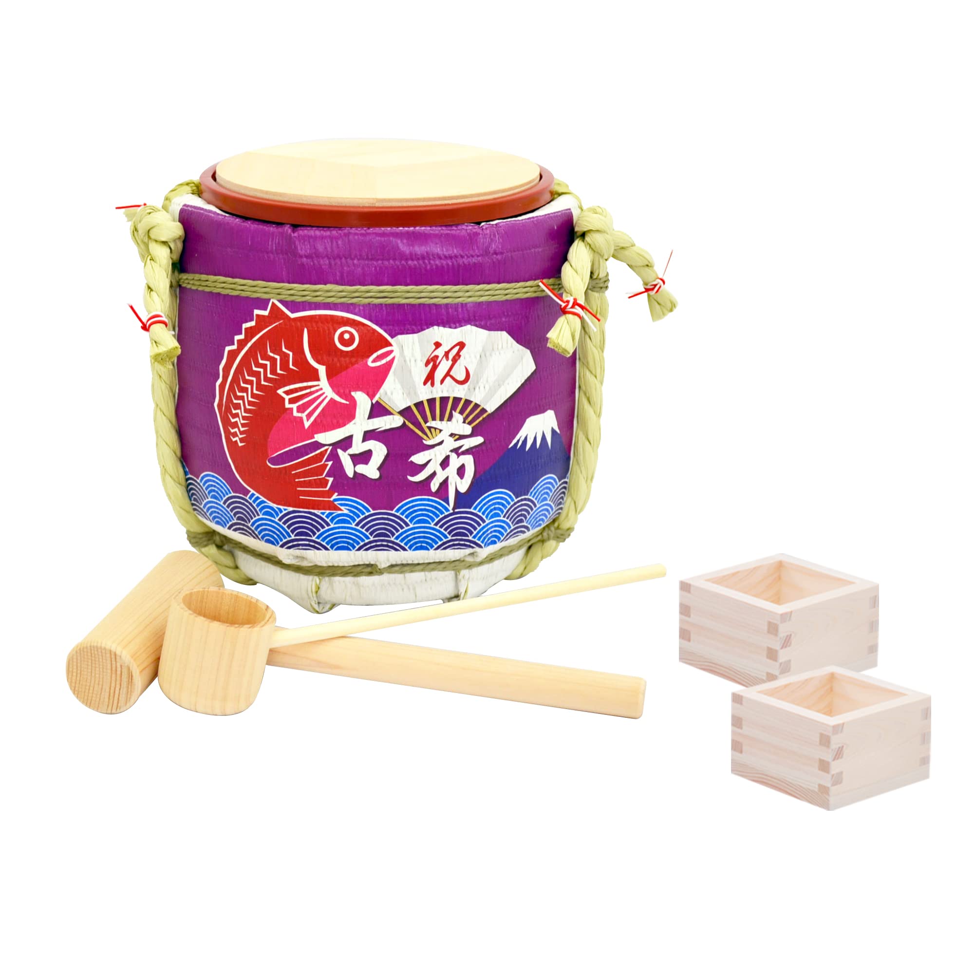 Amazon.co.jp: ミニ鏡開きセット【古希/内容量720ml/430g+桝2点セット