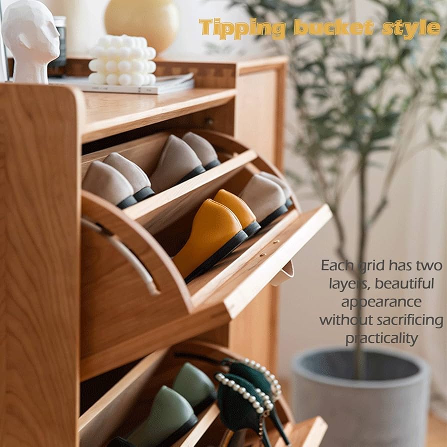 Amazon｜ZXK シューズボックス 木製 下駄箱 靴棚 大容量 ナチュラル