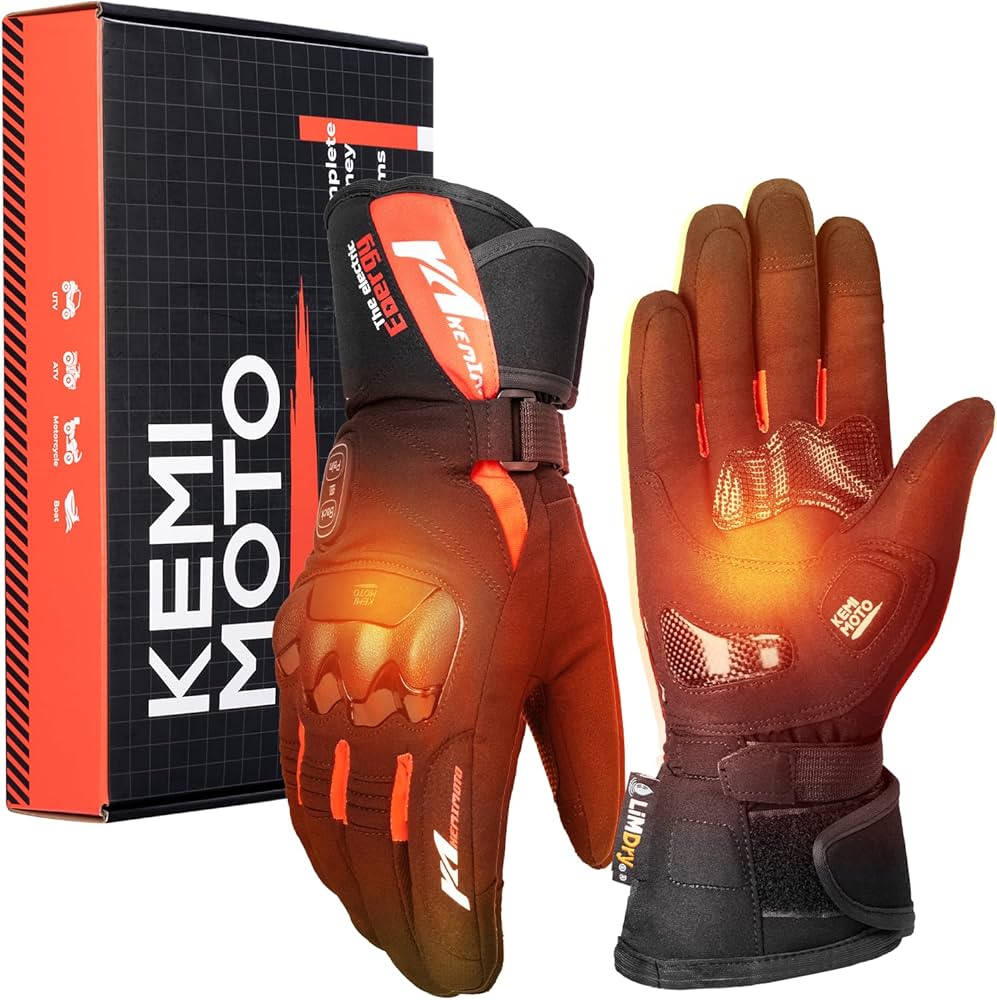 Amazon.co.jp: 【手の甲と掌独立発熱】KEMIMOTO 電熱グローブ バイク