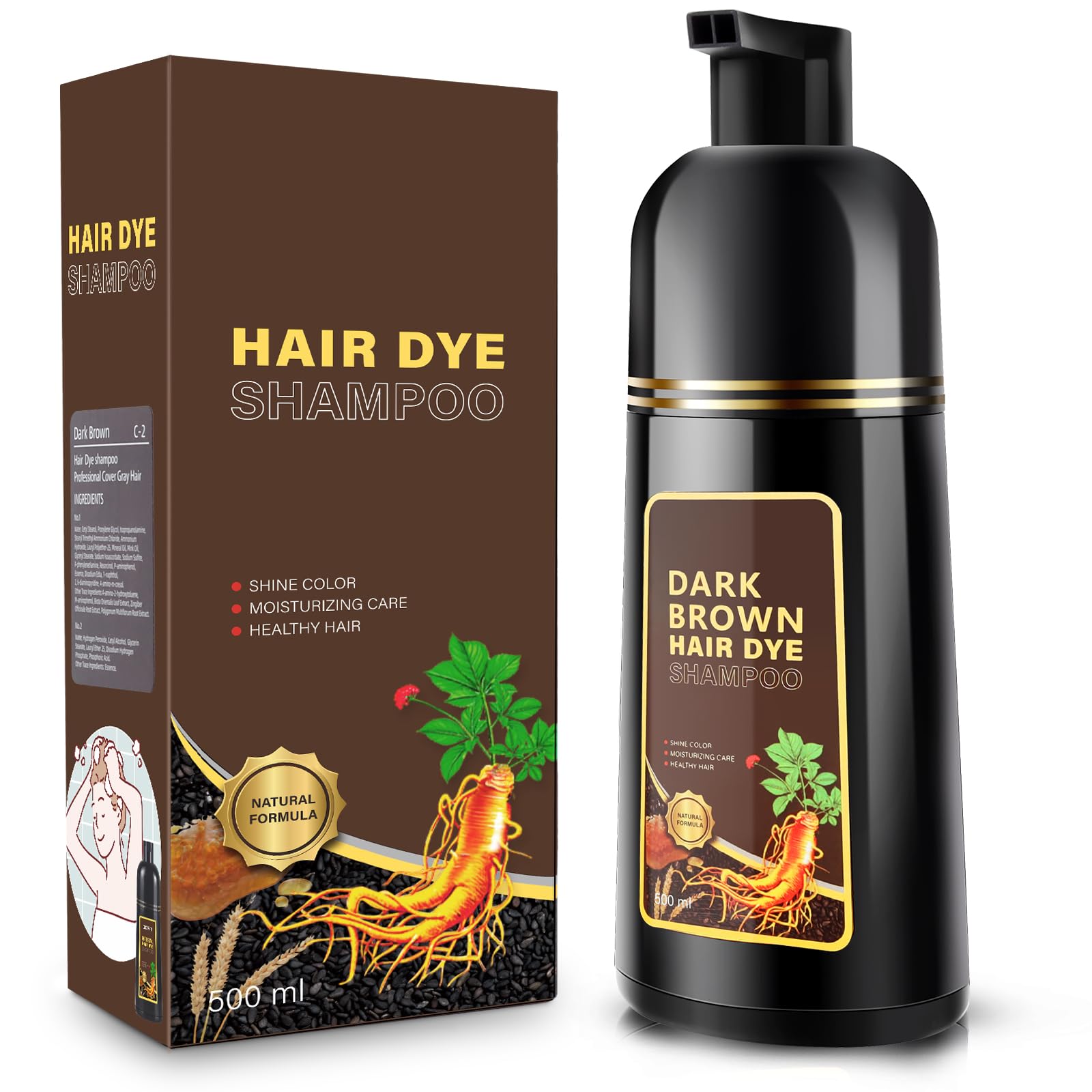 Amazon.com : Hair Dye Shampoo 3 in 1, Herbal Shampoo Hair Dye for