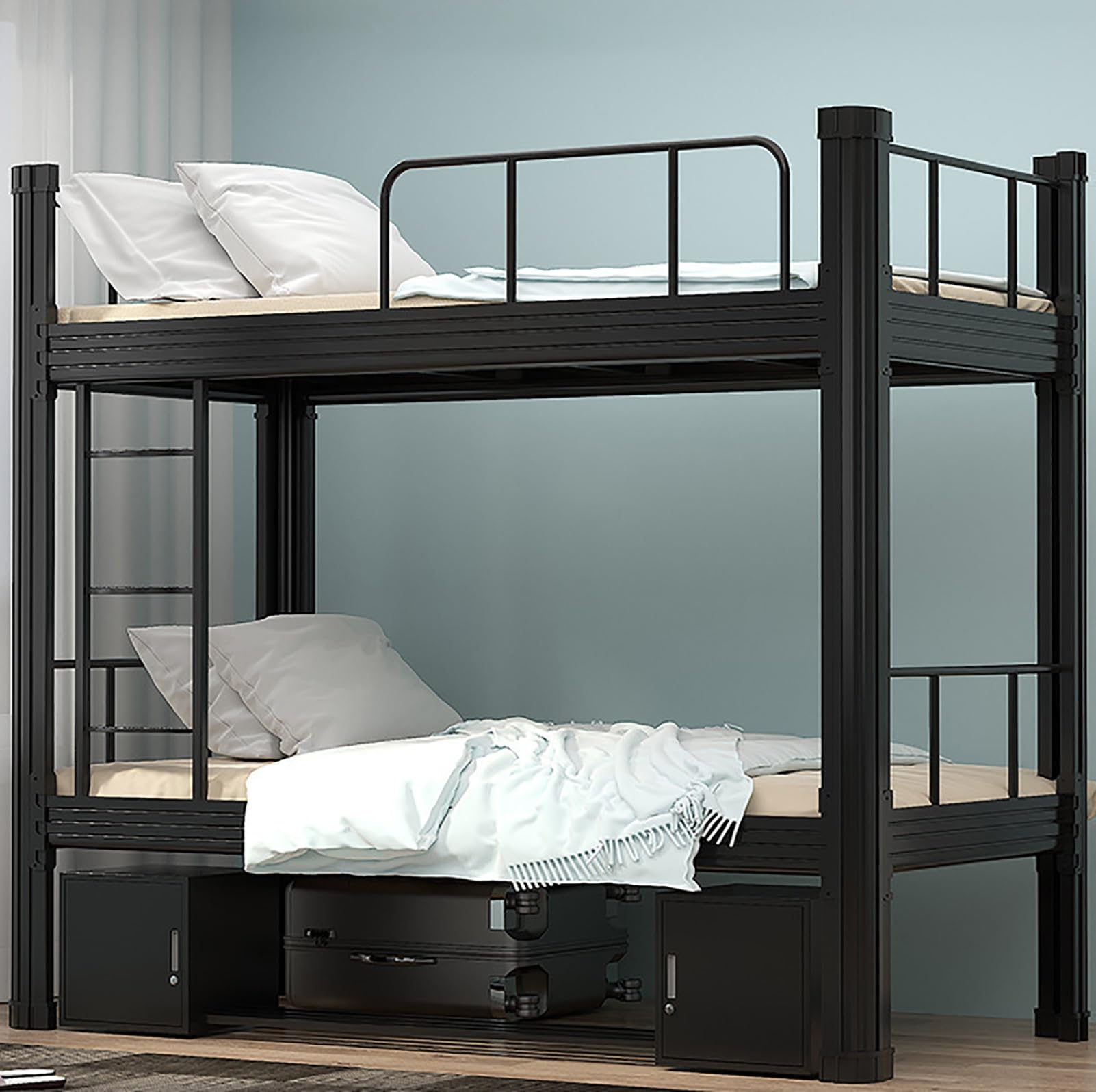 Amazon｜ロフトベッド 階段付き 二段ベッド ロータイプ 大人用 2段