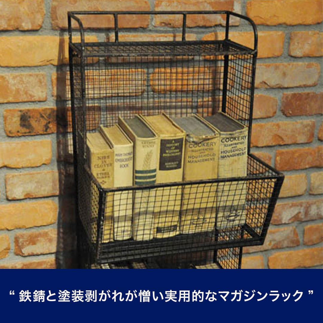 Amazon｜ダルトン(Dulton) ワイヤーマガジンラック 鉄錆と塗装剥がれが
