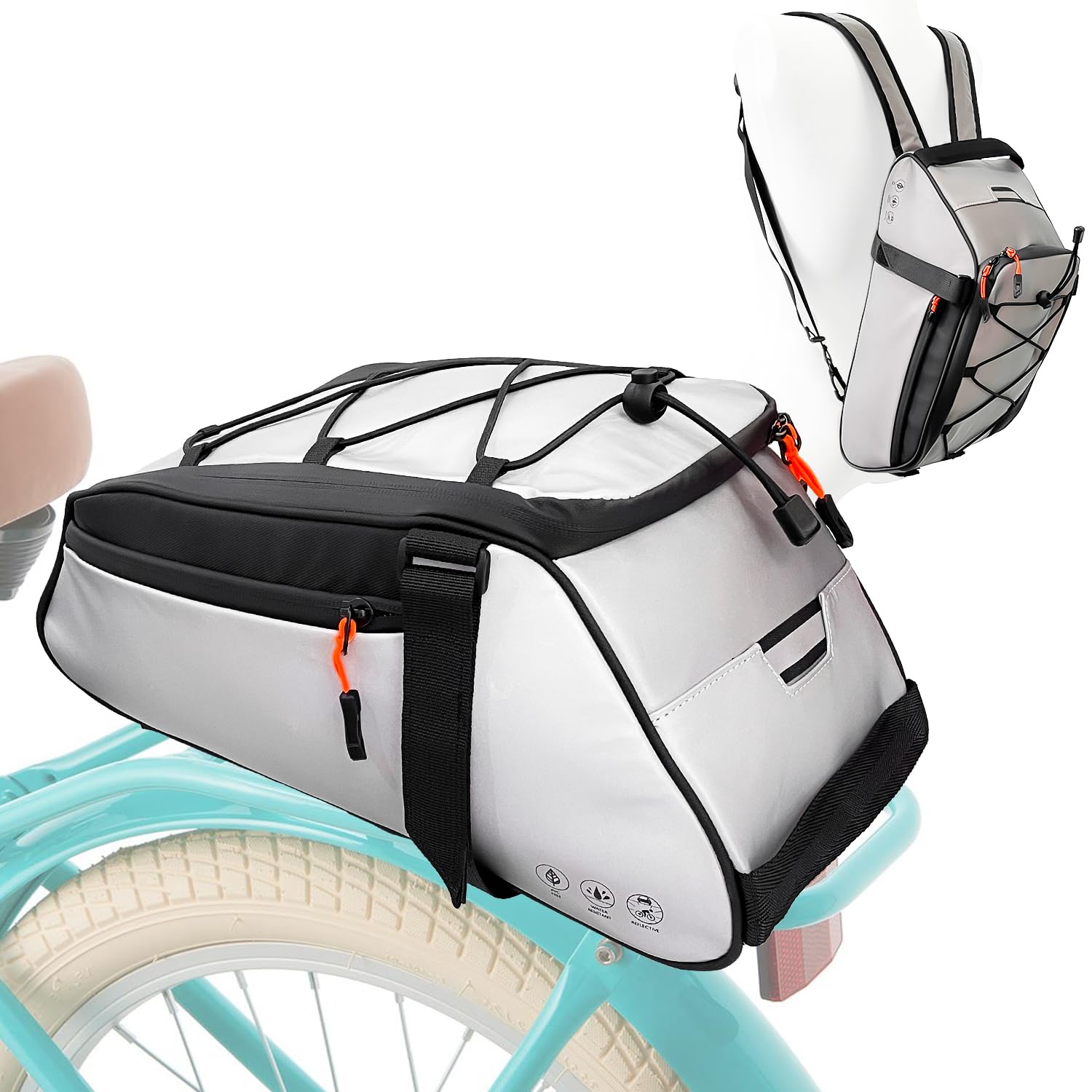 Amazon.co.jp: Socpuro 自転車 荷台バッグ 2way 自転車ラックバッグ