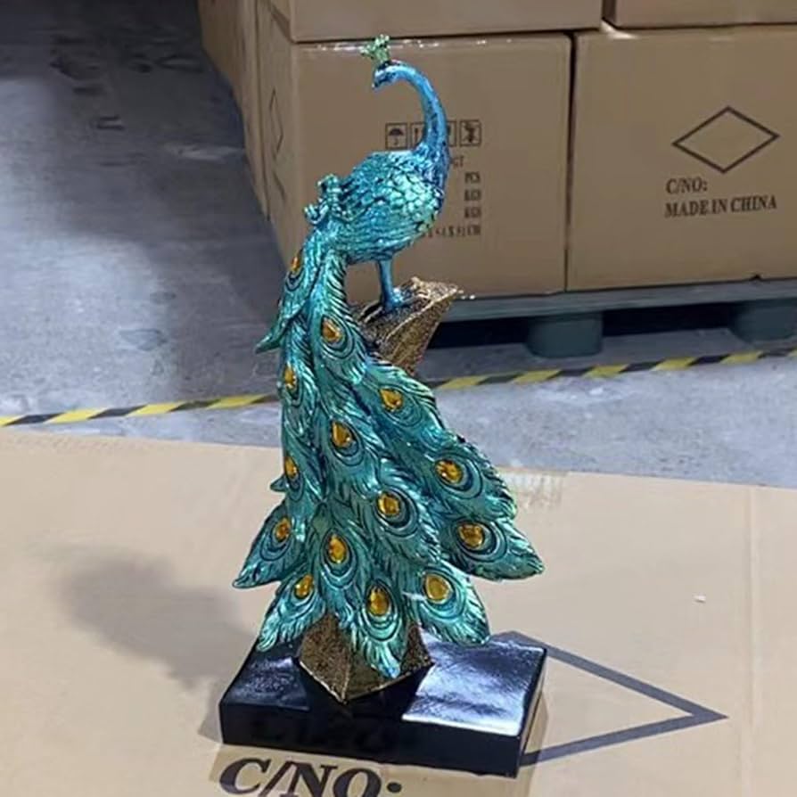 Amazon.co.jp: 孔雀 クジャク 置き物 玄関置物 本物そっくり 癒し