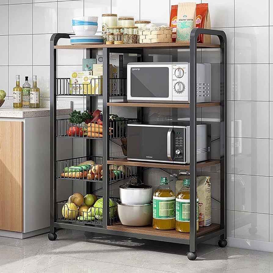 Amazon.co.jp: レンジ上ラック キッチンワゴン ラック 幅30cm 大型