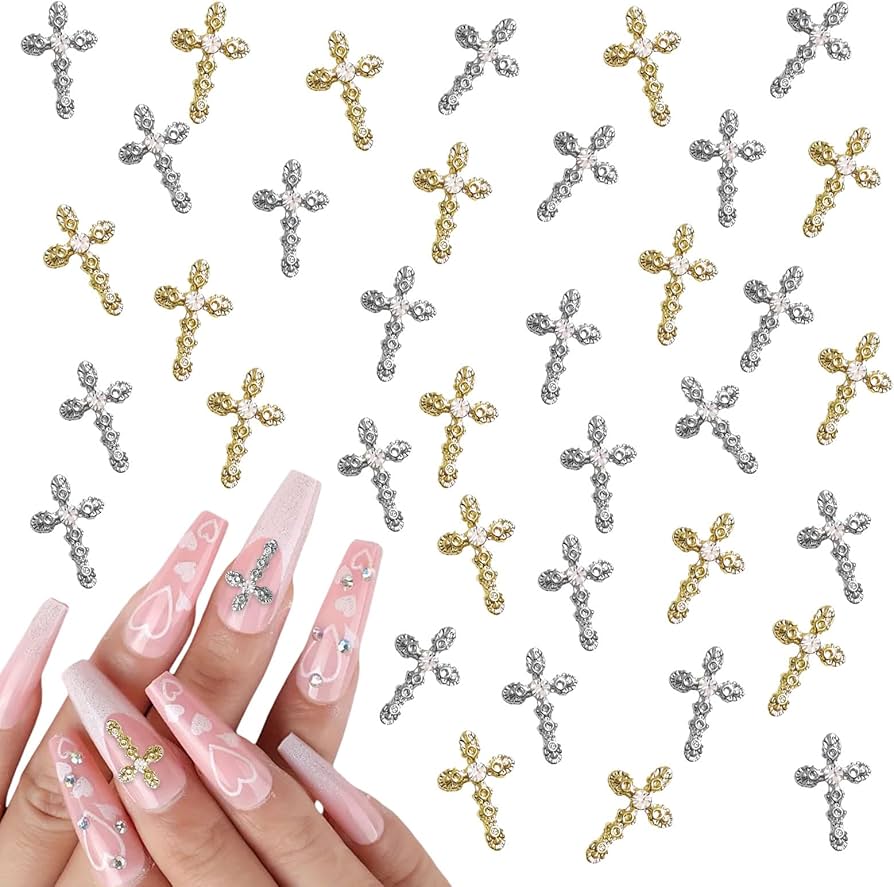 Amazon | ネイルパーツ クロス 40個セット 3D 立体 レトロ クロス