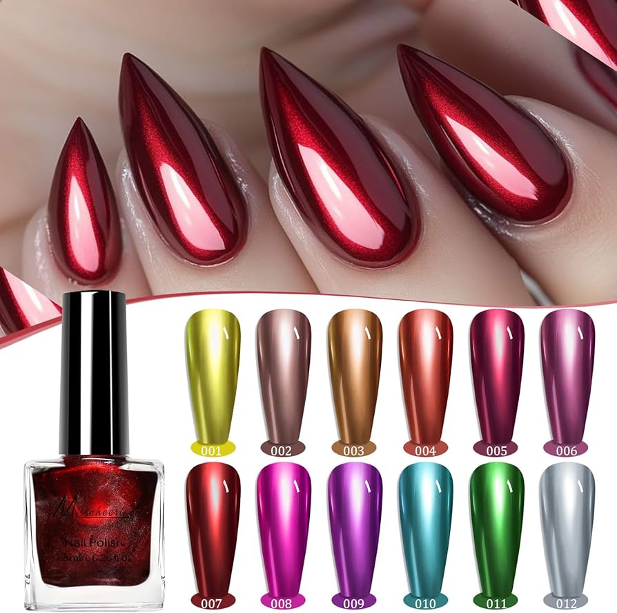 Amazon | メタリックネイルポリッシュ ミラーポリッシュネイルカラー