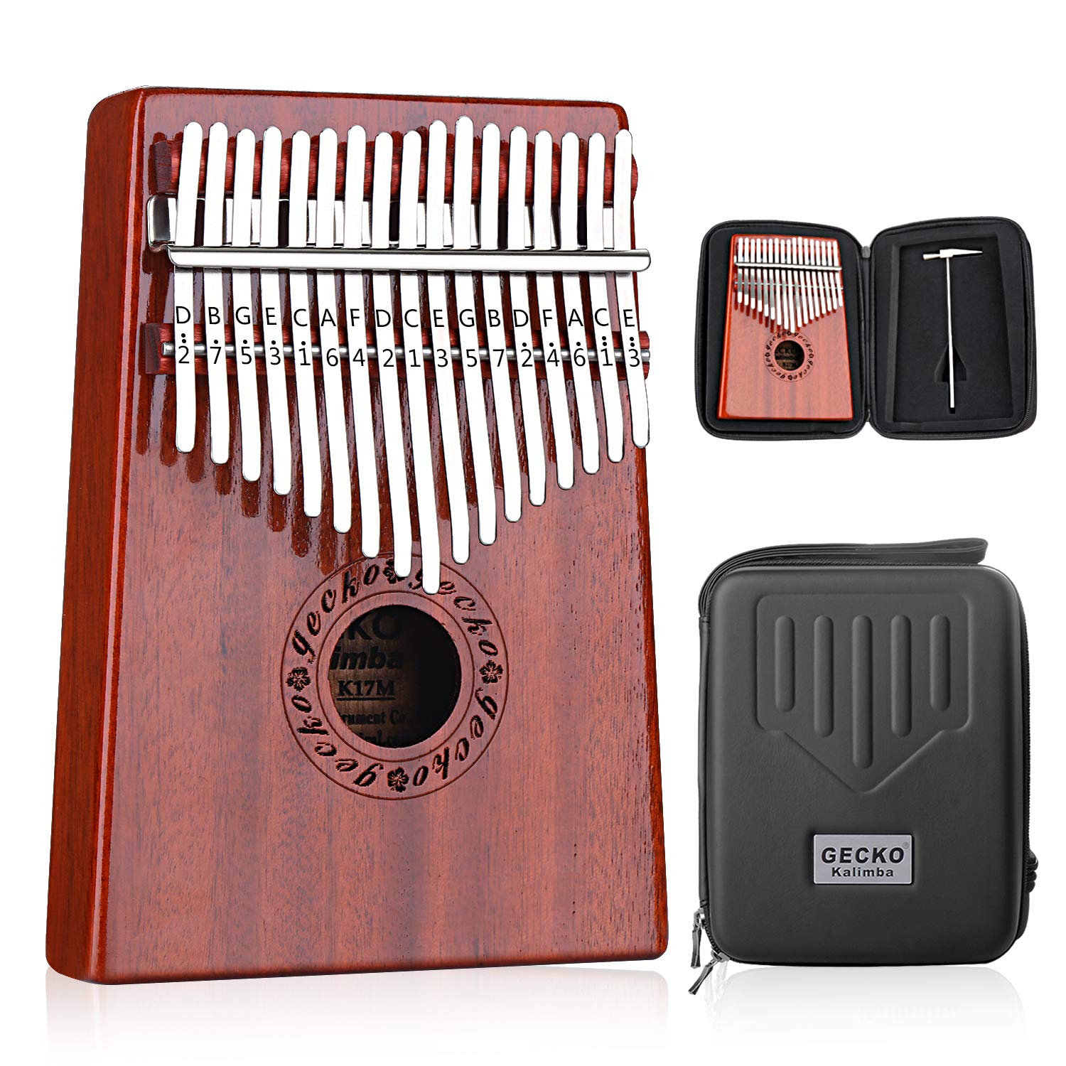 Amazon | GECKO カリンバ 17 keys Kalimba 親指ピアノとEVA高性能保護