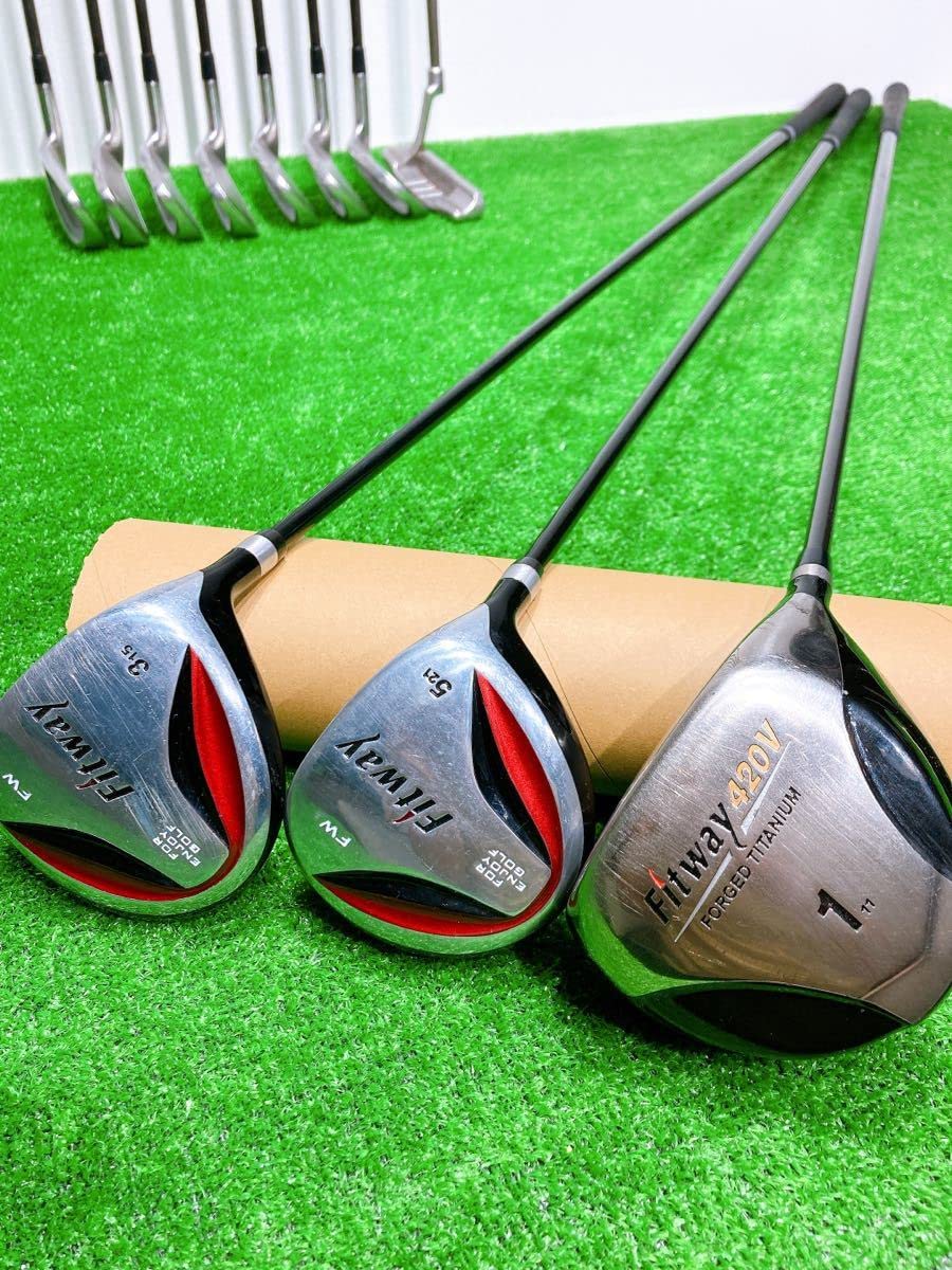 V481 FITWAY メンズ ゴルフ クラブ セット フレックスR 赤 黒 V481