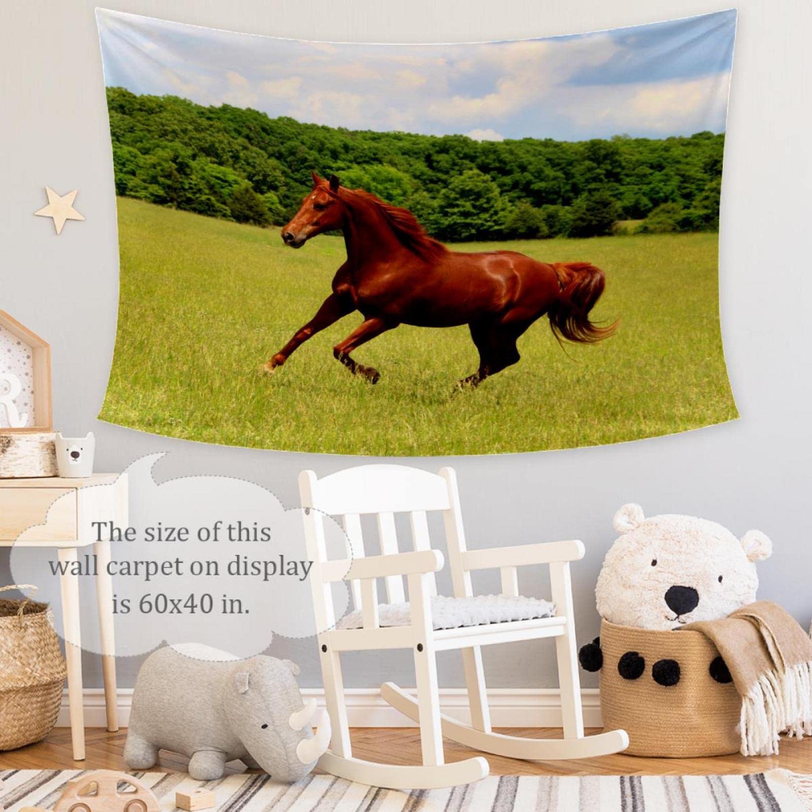Amazon.co.jp: 寝室用壁掛けタペストリー、馬、タペストリー壁掛け