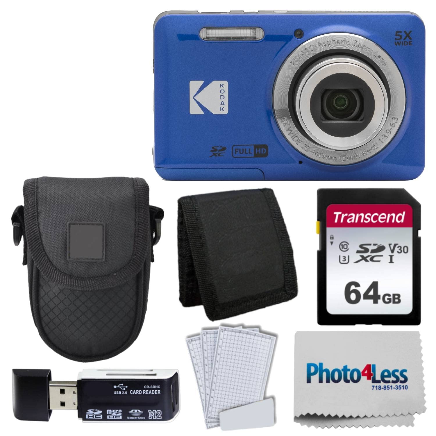 Amazon.com : Kodak PIXPRO FZ55 Digital Camera (Blue) + Black Point