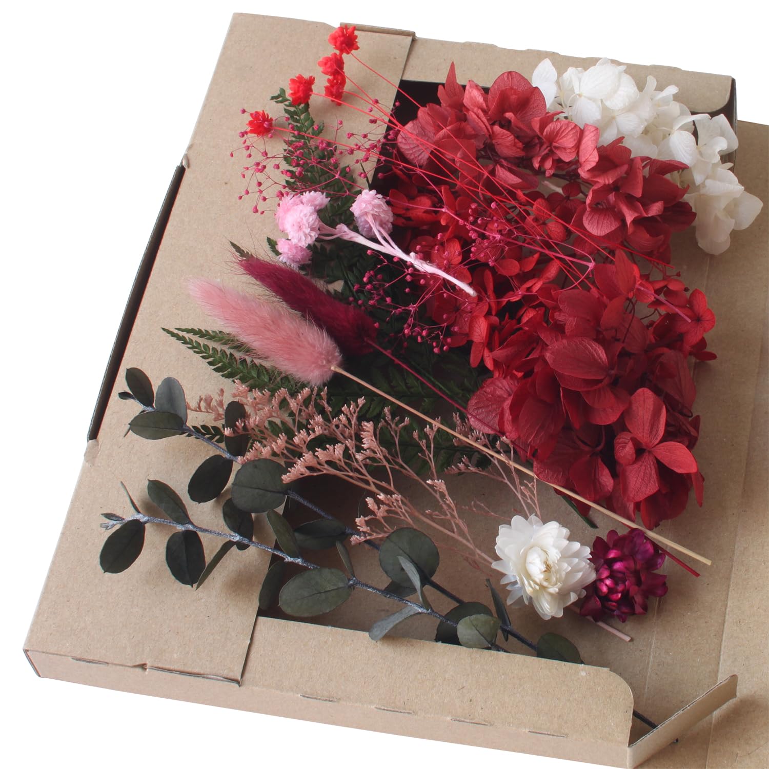 Amazon | プリザーブドフラワー 花材 セット プリザードフラワー 赤 白