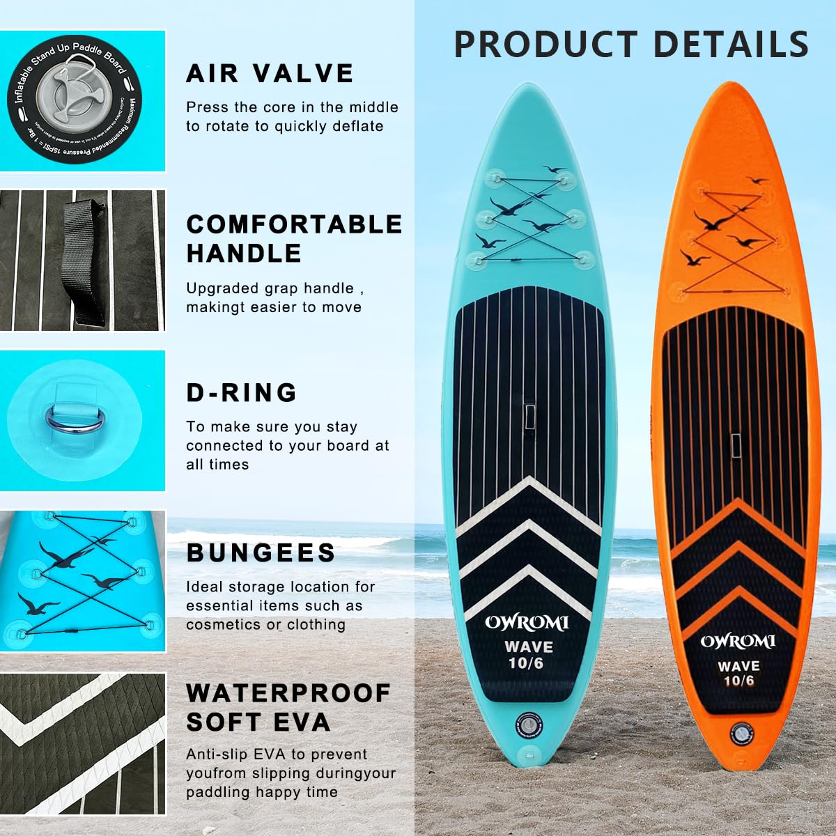 Amazon.com : SUP Inflatable Stand Up Paddle Board 10'6
