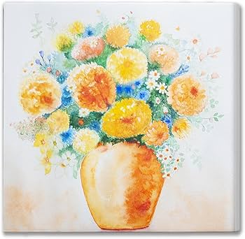 期間限定☆値下げ☆抽象的な花の絵画 ゴールドフレーム 水彩画 楽天