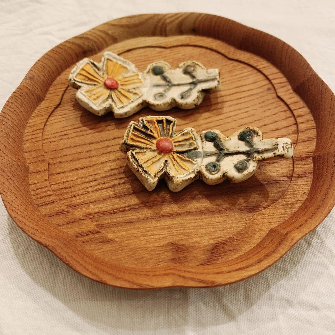 本田あつみ ワイルドフラワー カトラリーレスト 箸置き2個セット 本田