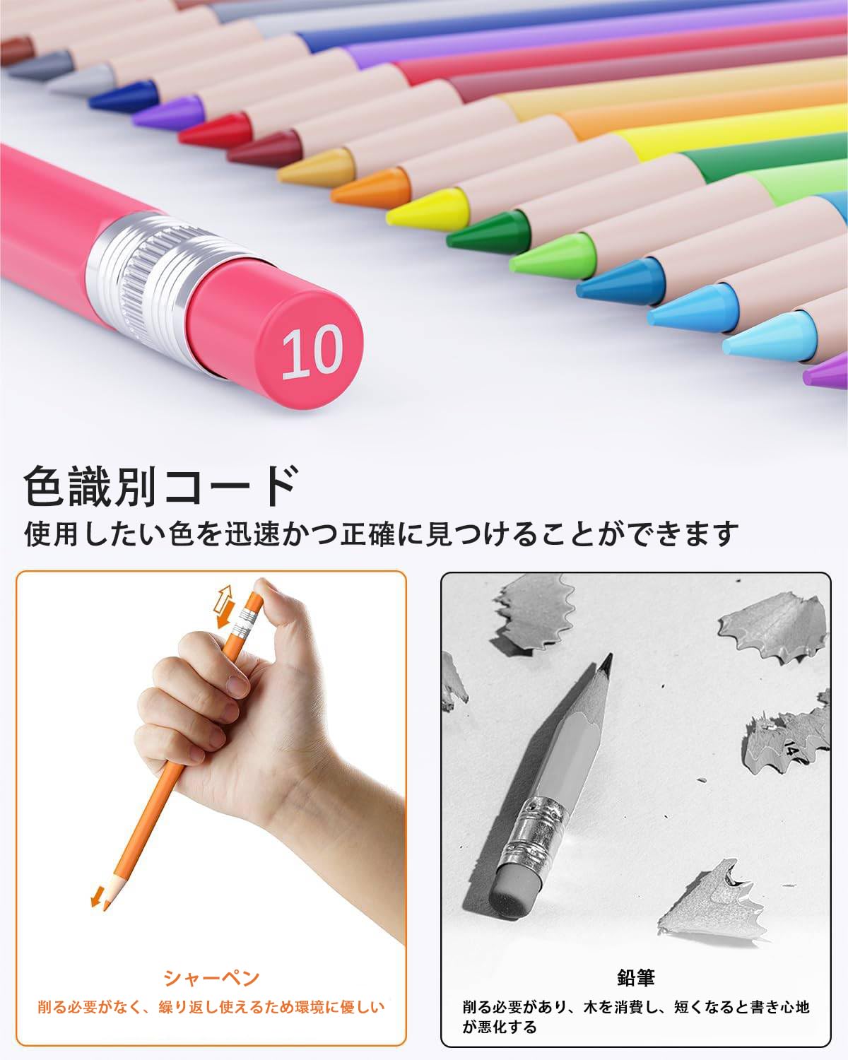 Amazon | Four Candies 色鉛筆セット 36色 2.6mm 色シャープペンシル