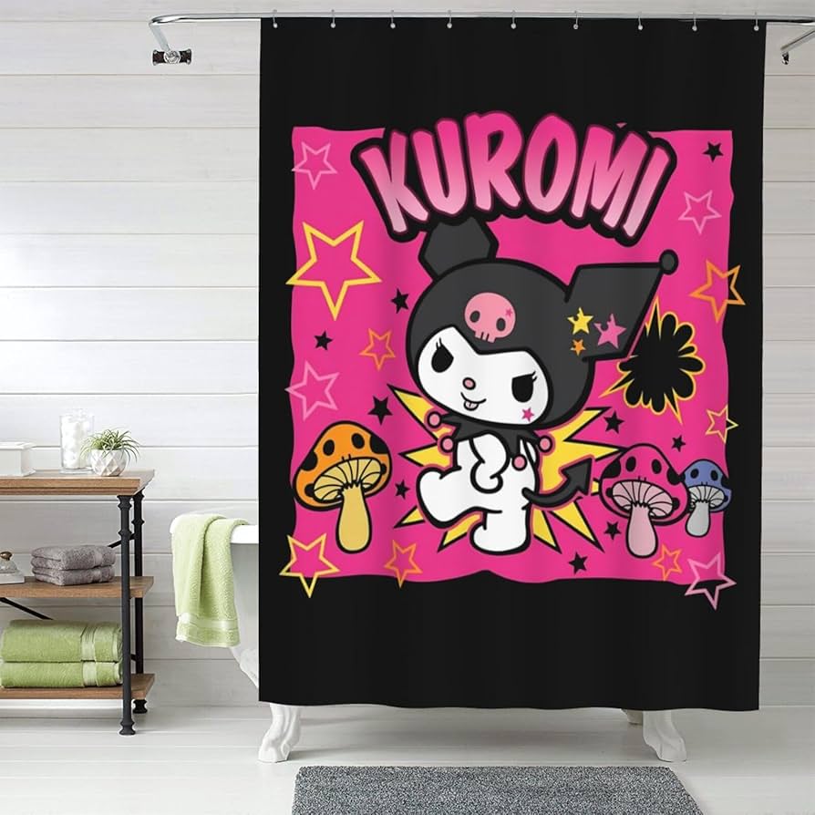 Amazon｜サンリオ クロミ シャワーカーテン 防水 防カビ ユニットバス