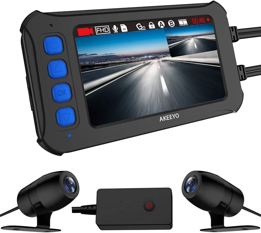Amazon.co.jp: AKEEYO バイク用 ドライブレコーダー 前後カメラ 前後