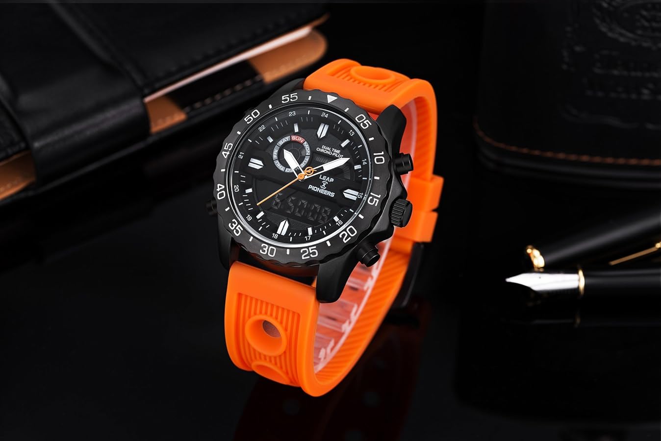 Amazon | [LEAP X PIONEERS] 腕時計 ミリタリー 回転ベゼル ビッグ