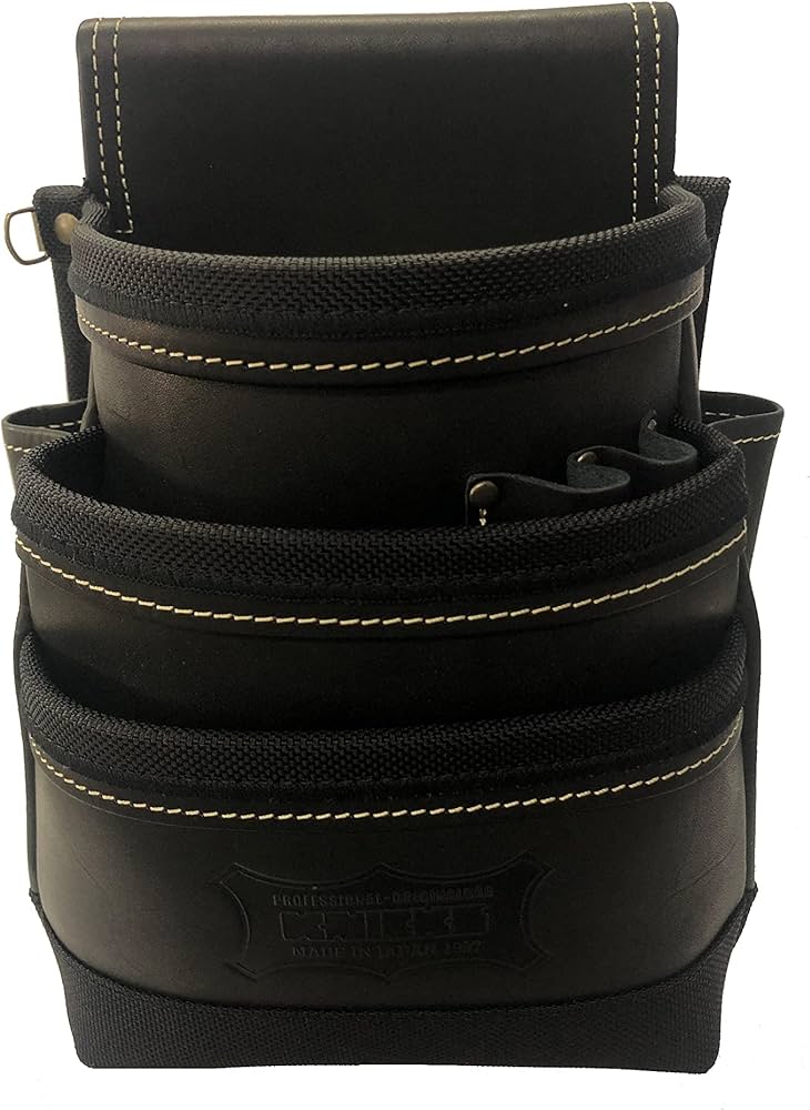 Amazon | ニックス 総ヌメ革使用3段腰袋(ブラック) KBB-301DD | 腰袋・釘袋