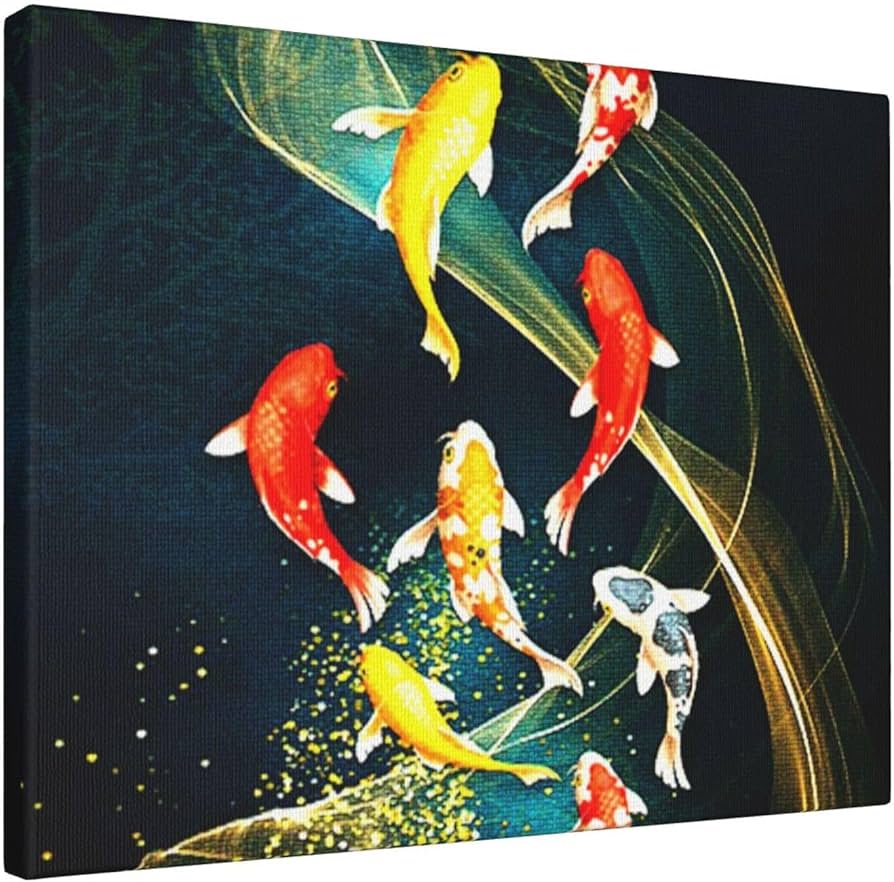 Amazon.co.jp: アートパネル 壁掛け おしゃれ 和風 赤鯉 ラッキーコイ