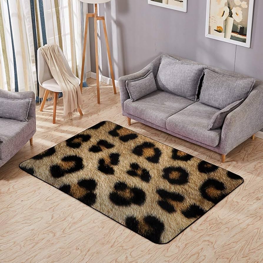 Amazon｜レオパード柄 ラグカーペット アニマル柄 絨毯 ヒョウ ひょう