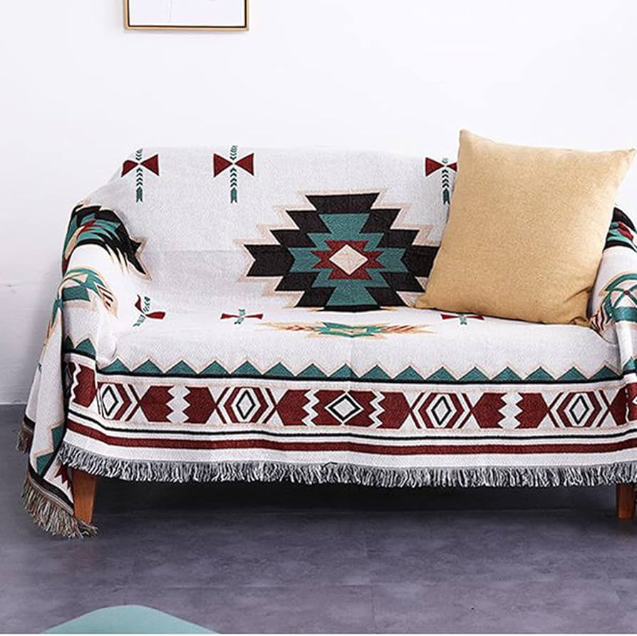 Amazon｜マルチカバー フリンジ ハワイアン キルト 160*300cm 北欧風