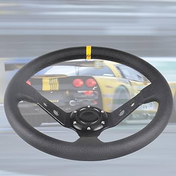 Amazon | VEHSUN ステアリング 35φ 車用 カー ハンドル ディープコーン