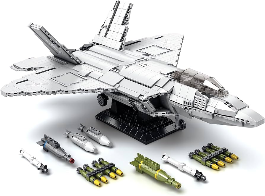 Amazon.com: MEOA F-22 Raptor Fighter Jet Building Blocks Set