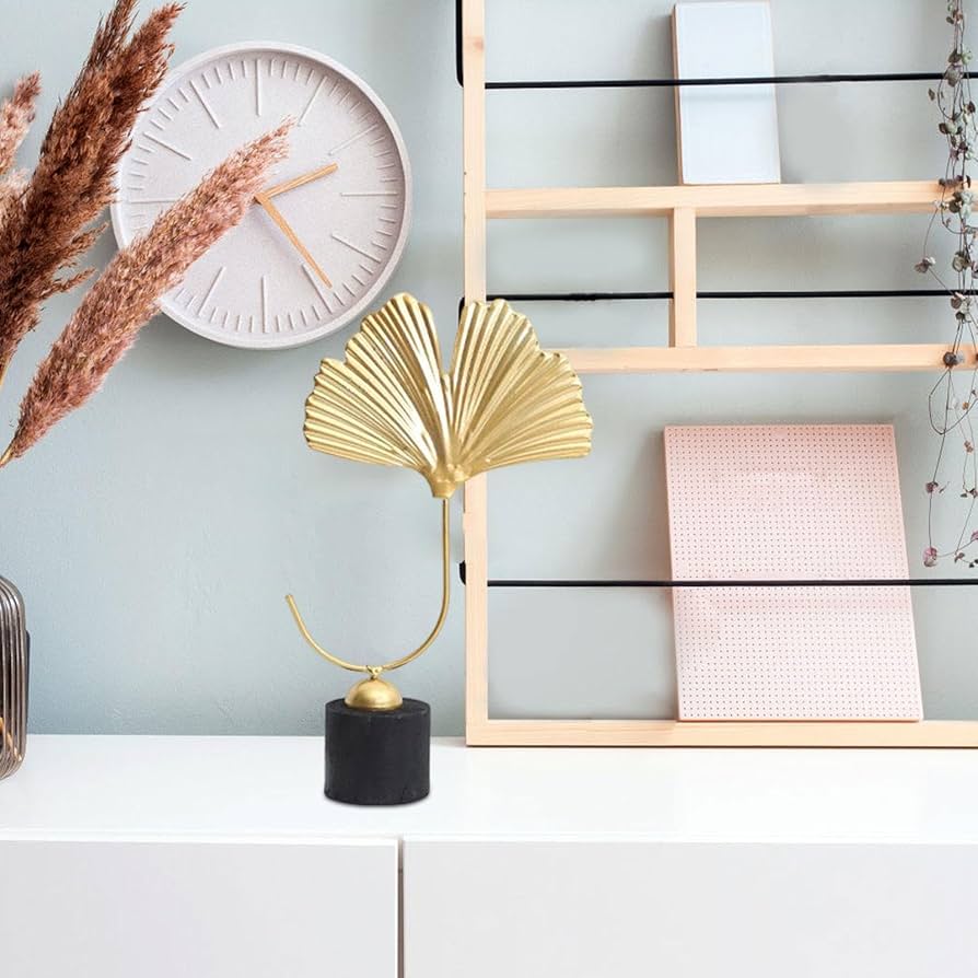 Amazon.co.jp: 金のイチョウの葉の彫刻の装飾 芸術的な金の銀杏の葉の