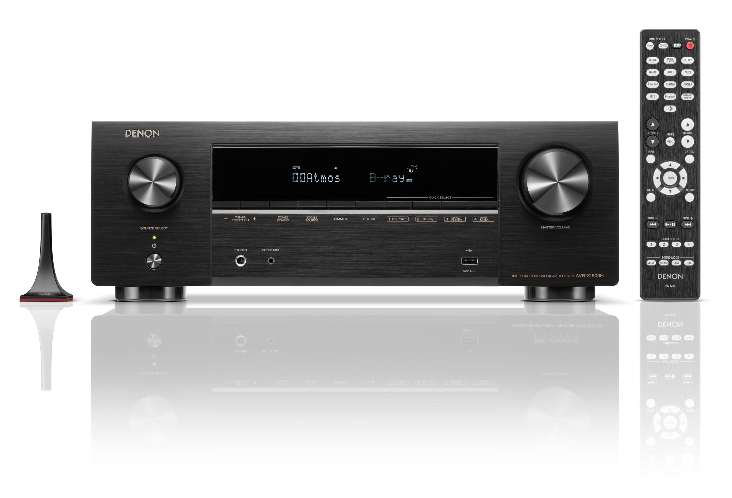 Denon AVR-X1800H Receptor estéreo AV de 7.2 canais – 80 W/canal