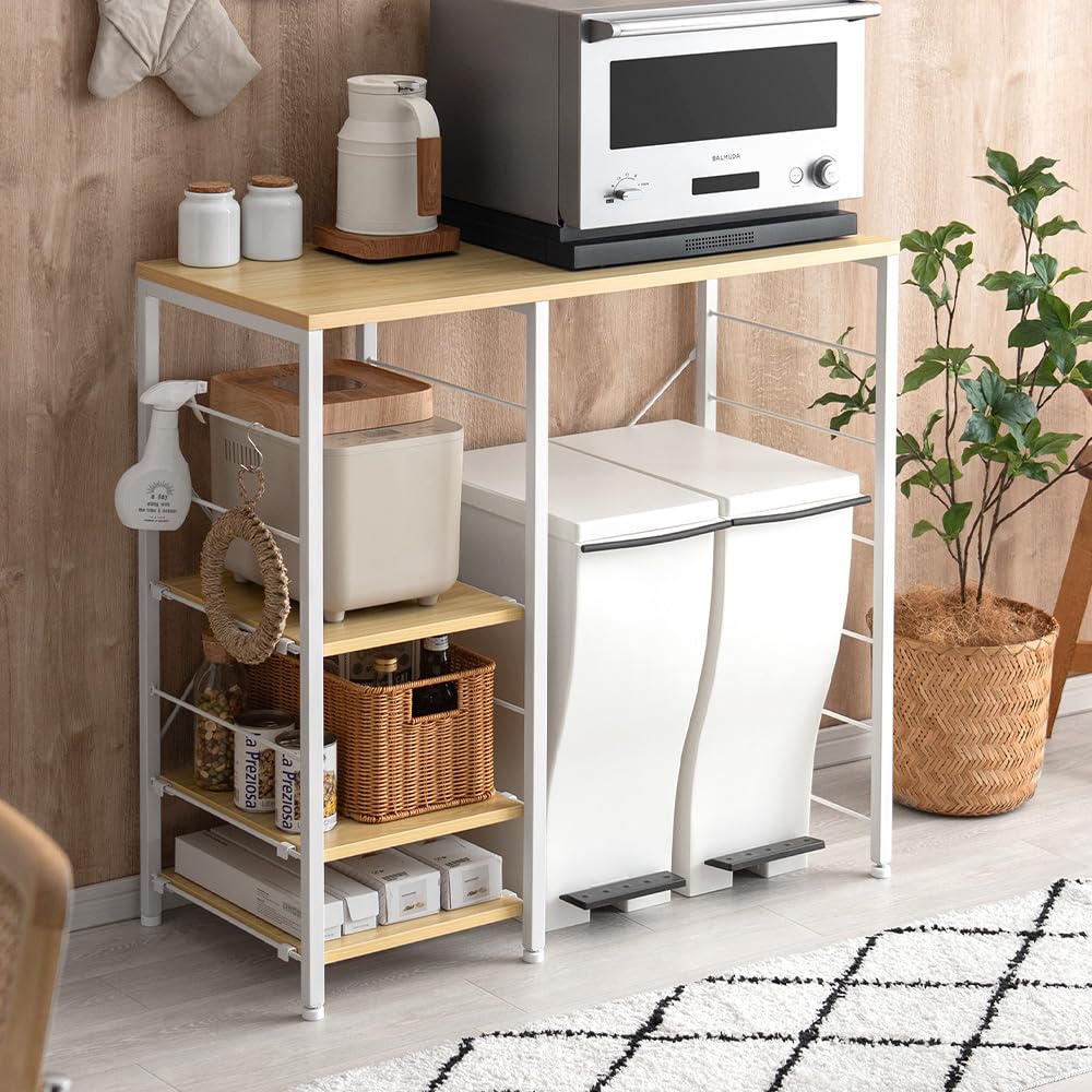 Amazon.co.jp: エア・リゾーム キッチンカウンター レンジ台 ゴミ箱上