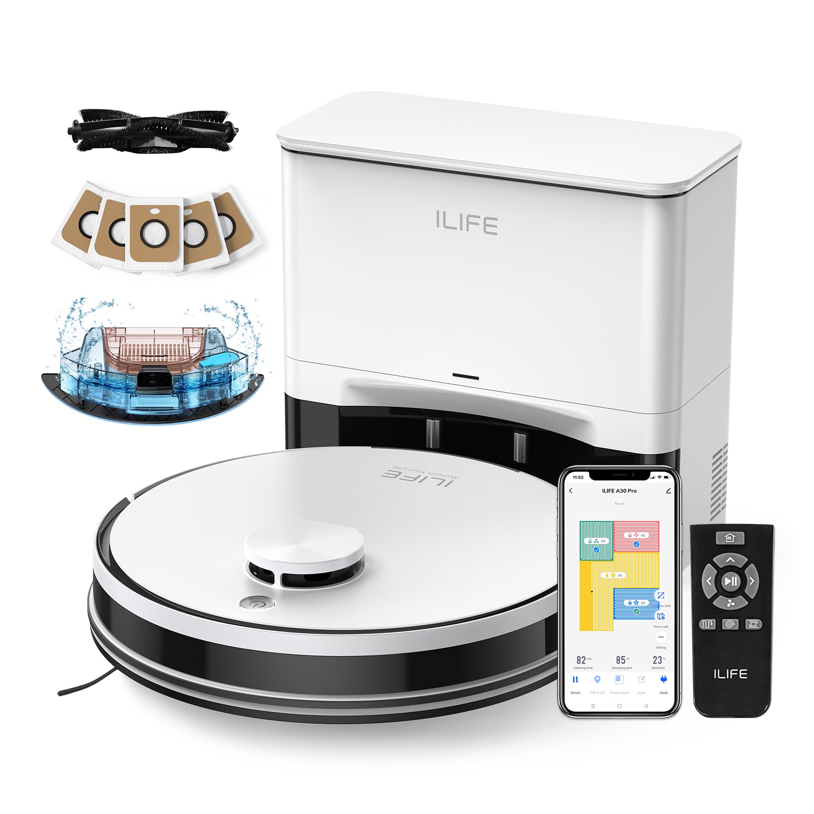 Amazon.com - ILIFE A30 Pro Robot Vacuum and Mop, Self Emptying