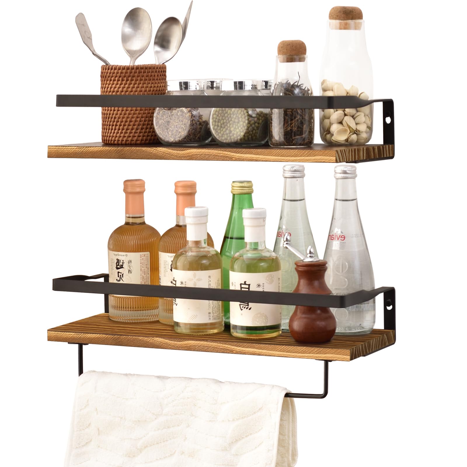 Amazon｜ウォールシェルフ 壁につける 飾り棚 壁掛け棚 天然木製 42cm