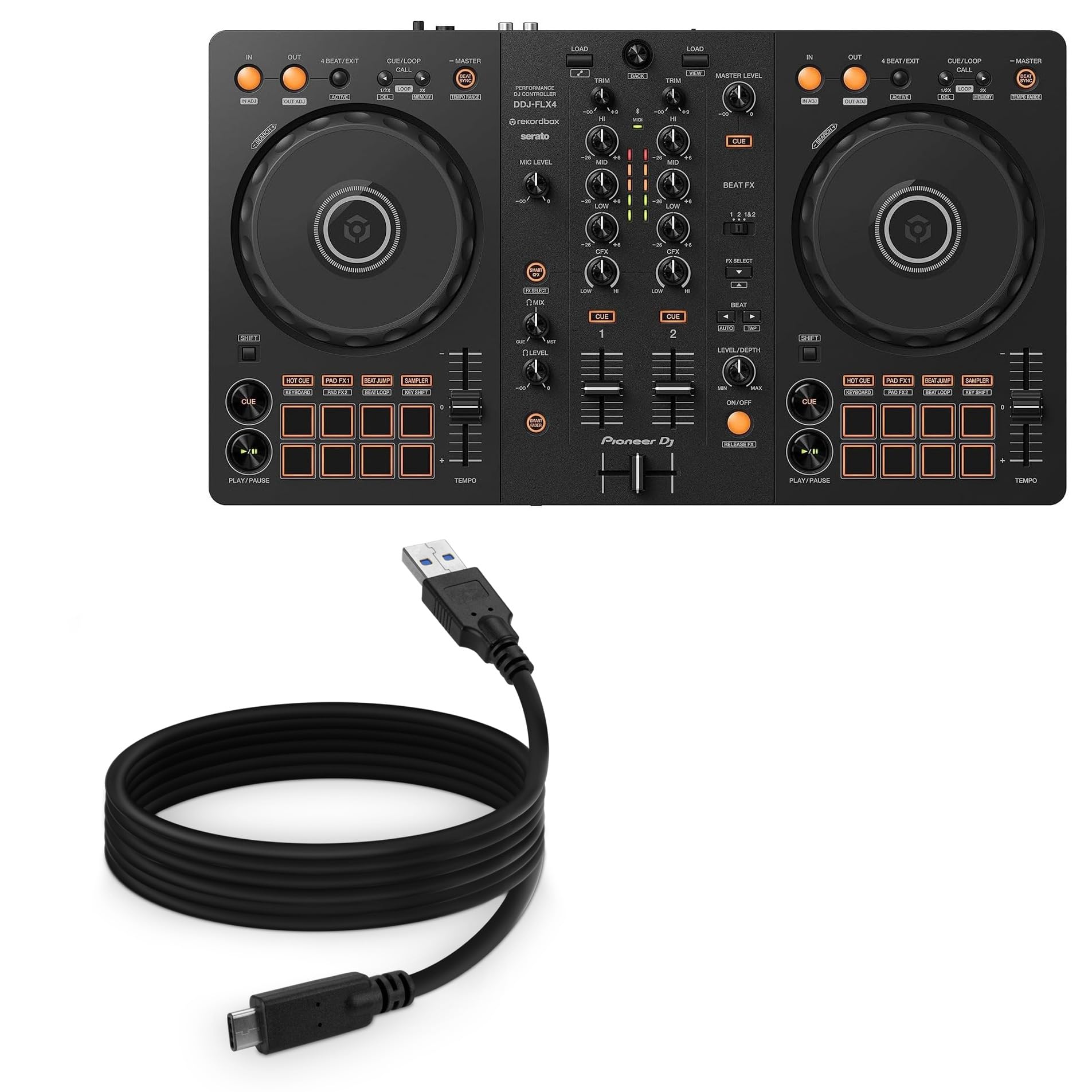DDJ-FLX4 DJ ＋RCA ＋CtoCケーブル ほぼ未使用です DDJ-FLX4 DJ ＋RCA