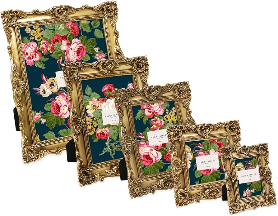 Amazon.com - Laura Ashley 4x4 Gold Ornate Textured Hand-Crafted