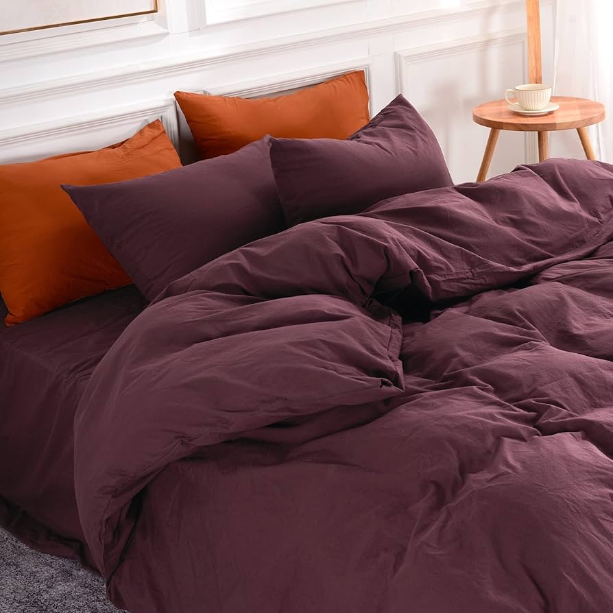 Amazon.com: NEXHOME PRO Duvet Cover Set Queen Size Linen Look
