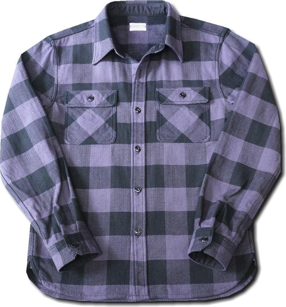 Amazon.co.jp: [フラットヘッド] ネルシャツ FN-SNR-101L ブロック