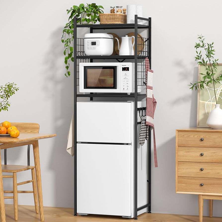 Amazon.co.jp: UTIMIU 冷蔵庫ラック ゴミ箱上ラック レンジ棚 幅60