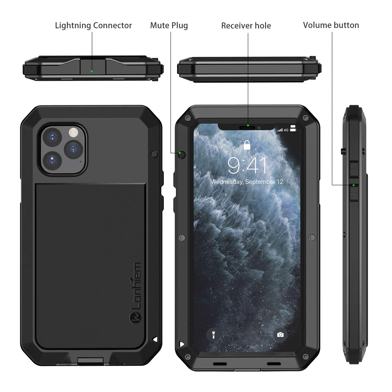 Amazon.com: Lanhiem iPhone 11 Pro Max Metal Case, Heavy Duty
