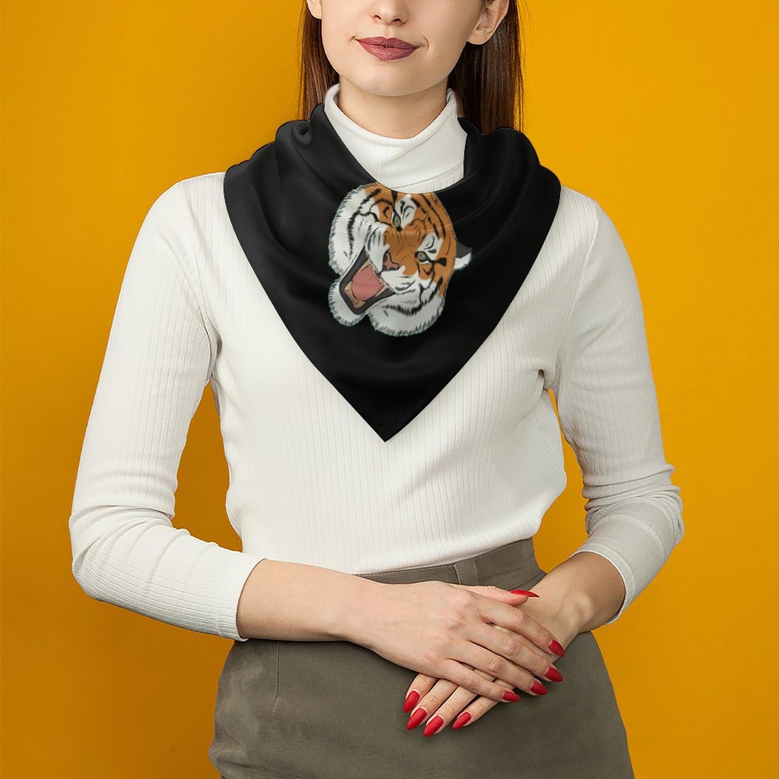 Amazon.co.jp: 虎柄 トラ柄 シルクスカーフ ストール スカーフ