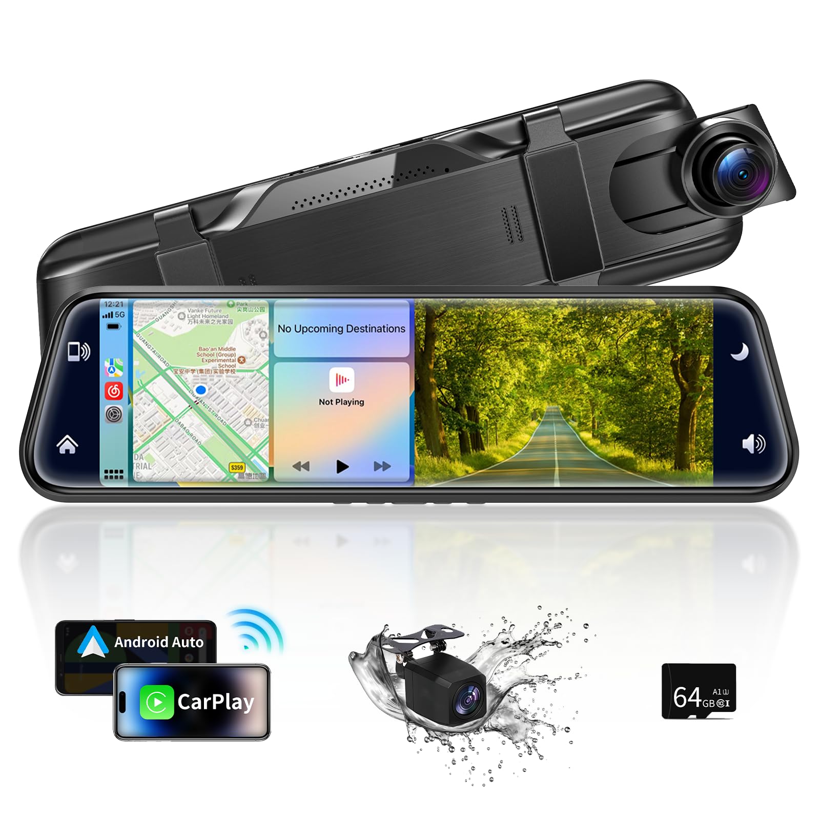 Amazon.co.jp: ドライブレコーダー ミラー型 【ワイヤレスCarplay