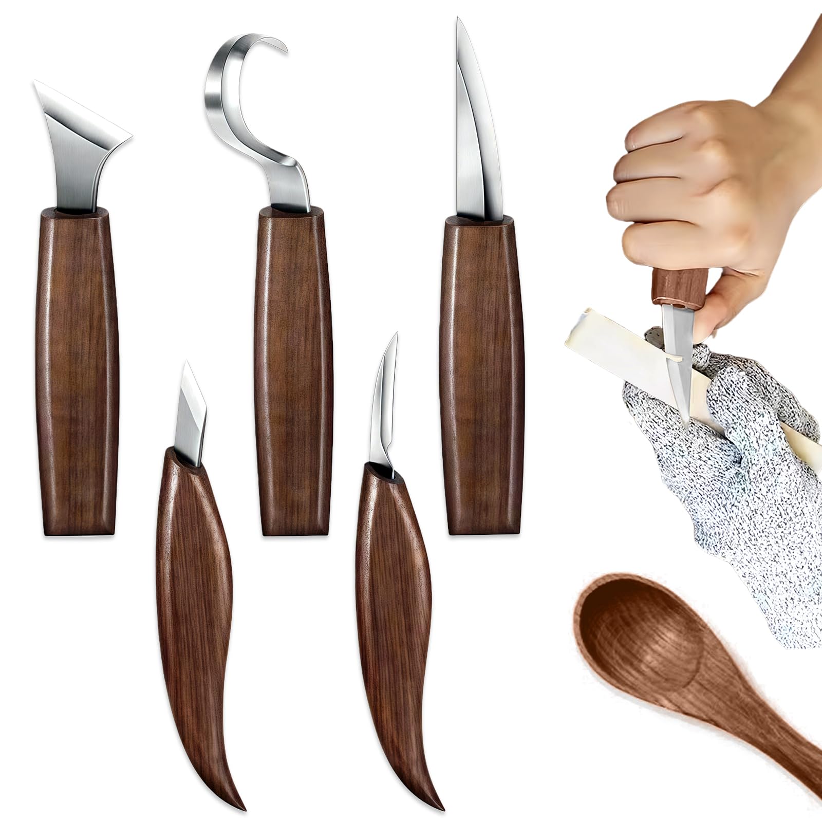 Amazon.co.jp: kasanidika 木彫りキット【5本組】カービングナイフ