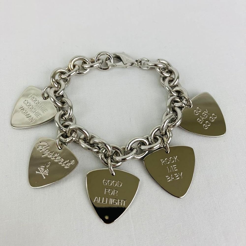 Amazon | 人気デザイン ピックブレスレット ギターガール ヒスガール